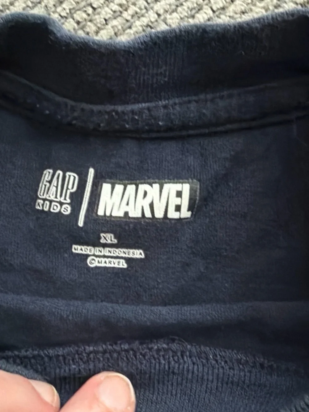 GAP Navy Tee with Red Avengers Graphic